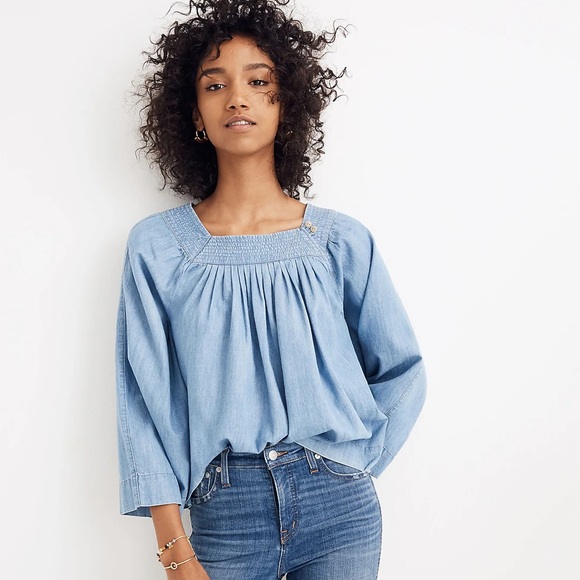 Madewell Light Blue Blouse - Picture 1 of 9